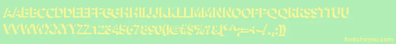 Alesand Extra Extrude-Schriftart – Gelbe Schriften auf grünem Hintergrund