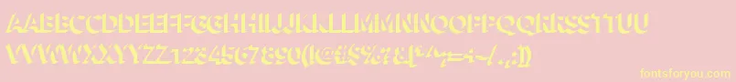 Alesand Extra Extrude-fontti – keltaiset fontit vaaleanpunaisella taustalla