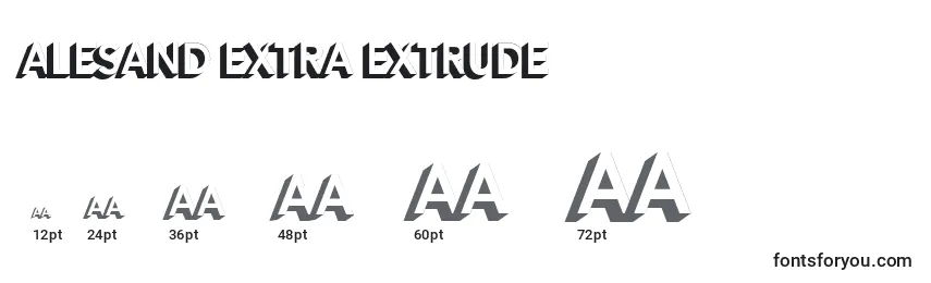Размеры шрифта Alesand Extra Extrude (119018)
