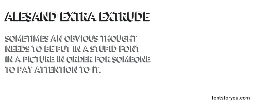 Przegląd czcionki Alesand Extra Extrude (119018)