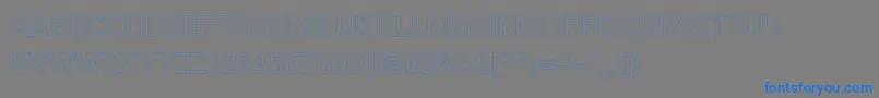 フォントAlesand Extra Outline – 灰色の背景に青い文字