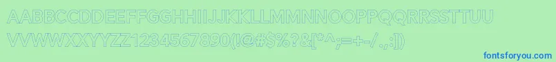 Шрифт Alesand Extra Outline – синие шрифты на зелёном фоне