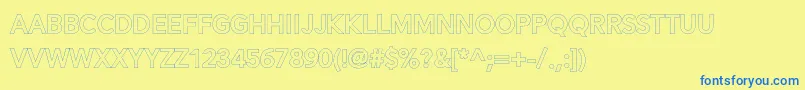 Alesand Extra Outline Font – Blue Fonts on Yellow Background