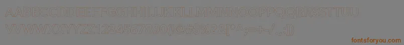 Alesand Extra Outline Font – Brown Fonts on Gray Background