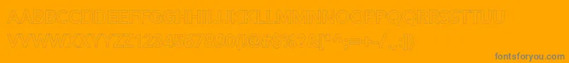 Alesand Extra Outline-Schriftart – Graue Schriften auf orangefarbenem Hintergrund