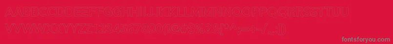 Alesand Extra Outline Font – Gray Fonts on Red Background
