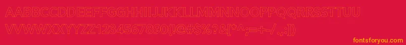 Alesand Extra Outline Font – Orange Fonts on Red Background