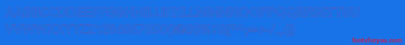 Alesand Extra Outline Font – Red Fonts on Blue Background