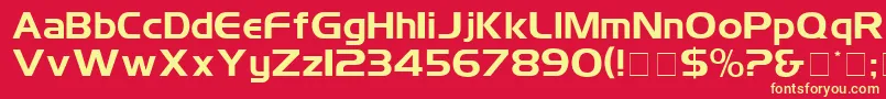 SimplixDisplaySsi-fontti – keltaiset fontit punaisella taustalla