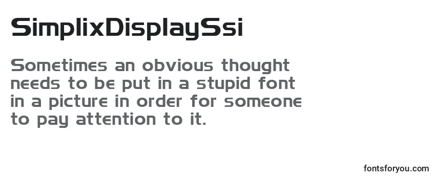 Review of the SimplixDisplaySsi Font