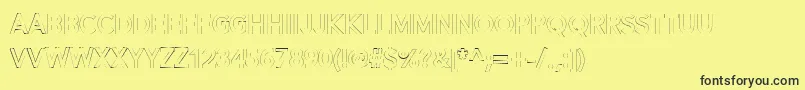 Alesand Extra Outline-Schriftart – Schwarze Schriften auf gelbem Hintergrund