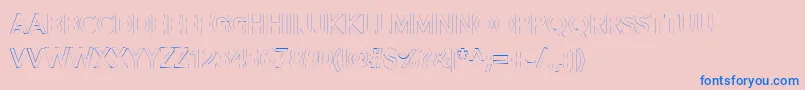 Alesand Extra Outline-Schriftart – Blaue Schriften auf rosa Hintergrund