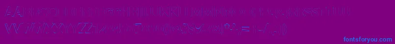 Alesand Extra Outline-Schriftart – Blaue Schriften auf violettem Hintergrund