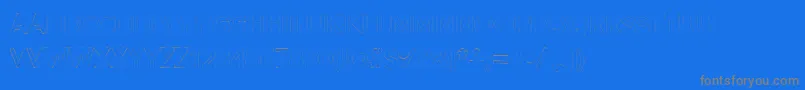 Alesand Extra Outline-Schriftart – Graue Schriften auf blauem Hintergrund