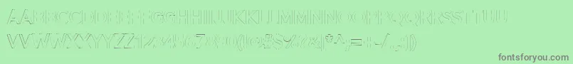 Alesand Extra Outline-Schriftart – Graue Schriften auf grünem Hintergrund