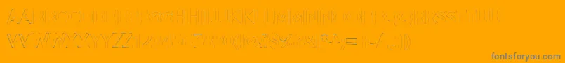 Alesand Extra Outline-Schriftart – Graue Schriften auf orangefarbenem Hintergrund