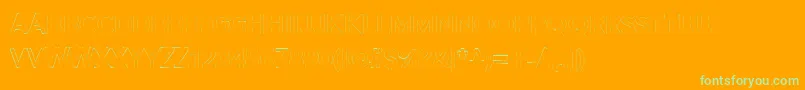 Alesand Extra Outline-Schriftart – Grüne Schriften auf orangefarbenem Hintergrund