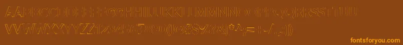 Alesand Extra Outline-Schriftart – Orangefarbene Schriften auf braunem Hintergrund