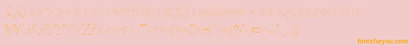 Alesand Extra Outline-Schriftart – Orangefarbene Schriften auf rosa Hintergrund