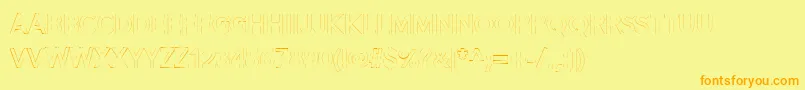 Alesand Extra Outline-Schriftart – Orangefarbene Schriften auf gelbem Hintergrund