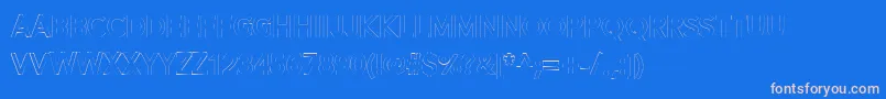 Alesand Extra Outline-Schriftart – Rosa Schriften auf blauem Hintergrund