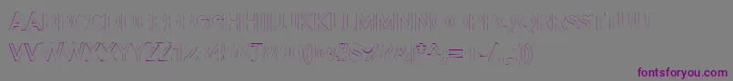 Alesand Extra Outline-Schriftart – Violette Schriften auf grauem Hintergrund