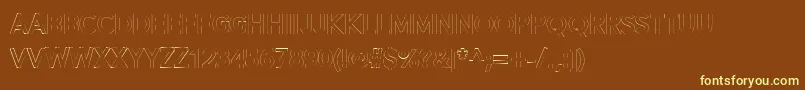 Alesand Extra Outline-Schriftart – Gelbe Schriften auf braunem Hintergrund