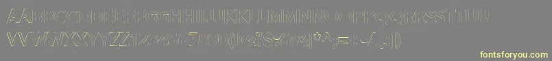 Alesand Extra Outline-Schriftart – Gelbe Schriften auf grauem Hintergrund