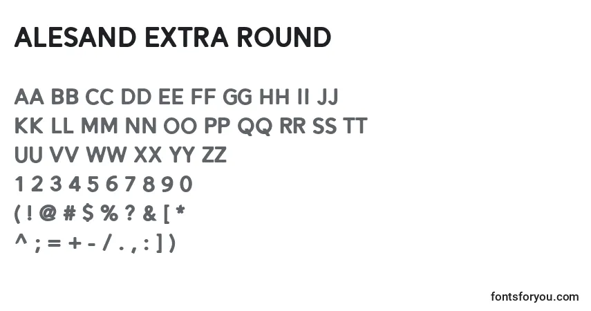 Alesand Extra Round (119022)フォント–アルファベット、数字、特殊文字