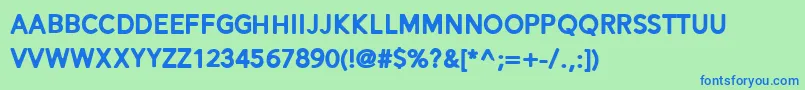 Alesand Extra Round Font – Blue Fonts on Green Background