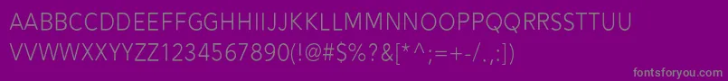 フォントAlesand Light – 紫の背景に灰色の文字