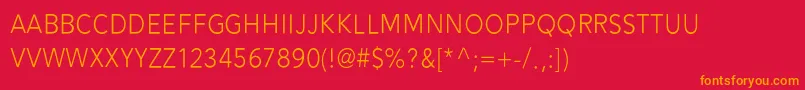 Alesand Light Font – Orange Fonts on Red Background