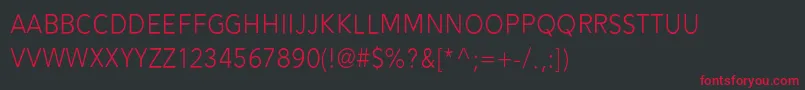 フォントAlesand Light – 黒い背景に赤い文字