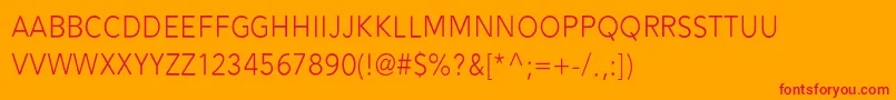 Alesand Light Font – Red Fonts on Orange Background