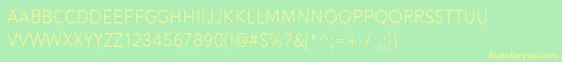 Alesand Light Font – Yellow Fonts on Green Background