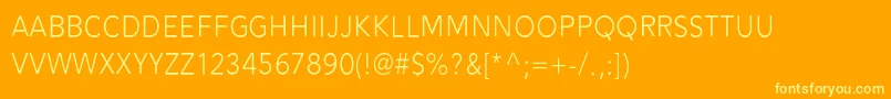 Alesand Light Font – Yellow Fonts on Orange Background