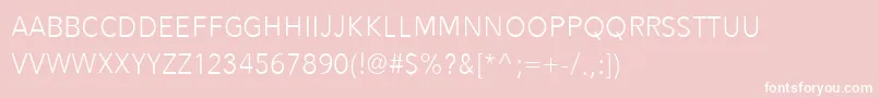 Alesand Light-fontti – valkoiset fontit vaaleanpunaisella taustalla
