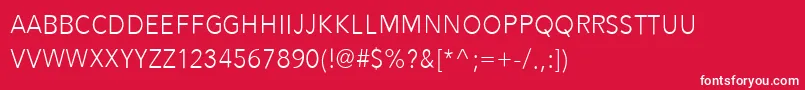 Alesand Light-fontti – valkoiset fontit punaisella taustalla