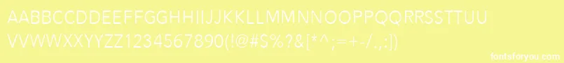 Alesand Light-fontti – valkoiset fontit keltaisella taustalla