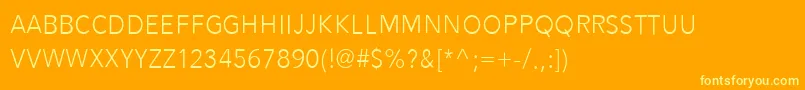 Alesand Light-fontti – keltaiset fontit oranssilla taustalla