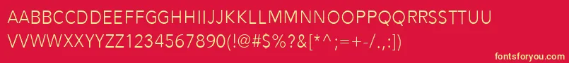 Alesand Light Font – Yellow Fonts on Red Background