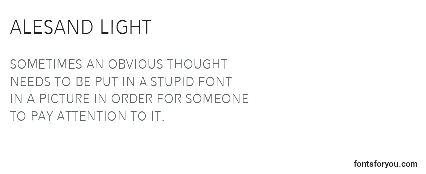 Review of the Alesand Light (119024) Font