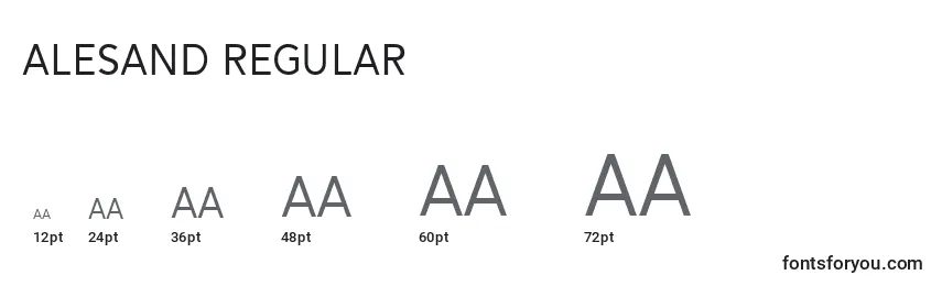 Размеры шрифта Alesand Regular (119026)