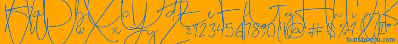 Alessandria Font – Blue Fonts on Orange Background