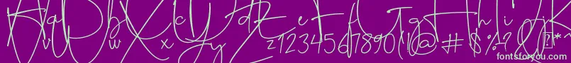 Alessandria Font – Green Fonts on Purple Background