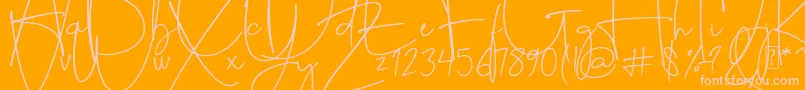Alessandria Font – Pink Fonts on Orange Background