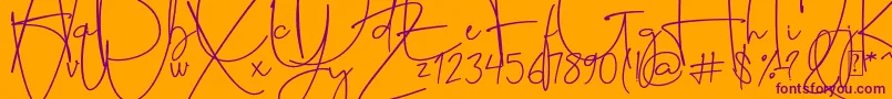 Alessandria Font – Purple Fonts on Orange Background