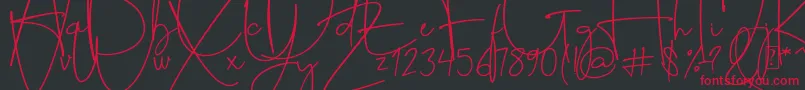 フォントAlessandria – 黒い背景に赤い文字