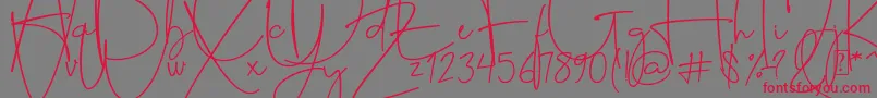 Alessandria-Schriftart – Rote Schriften auf grauem Hintergrund