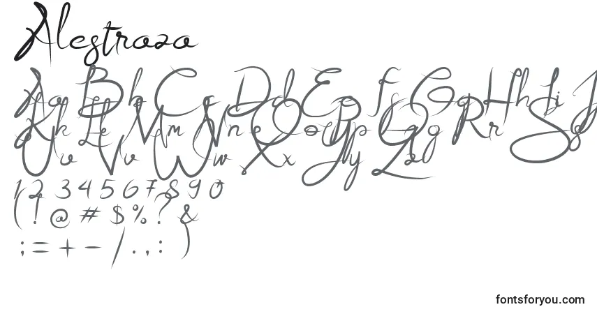 Schriftart Alestraza – Alphabet, Zahlen, spezielle Symbole